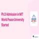 Ph.D Admission in MIT World Peace University Started, Check Last Date of Application